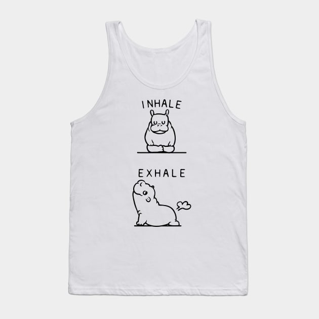 Inhale Exhale Baby Hippo Tank Top by huebucket